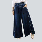 Pantalones vaqueros culotte con estampado de burbujas